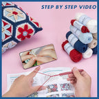 Noocro Crochet Kit Granny Square Pillow