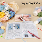 Noocro Crochet Kit Flower Bouquet, Rose, Lily Myosotis, Poppy, Tulip