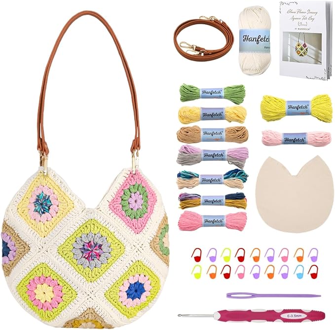 Granny Square Tote Bag Crochet kit