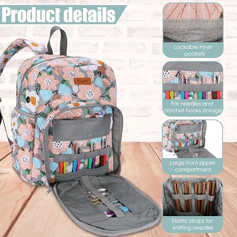 Yarn Storage Organizer Knitting Bag Backpack